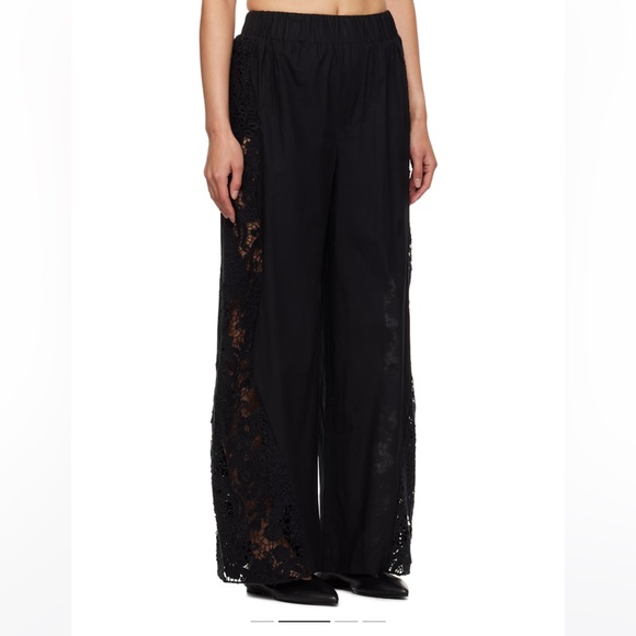 Sea New York Pants - Black Sabine Embroidery Lounge Pants
